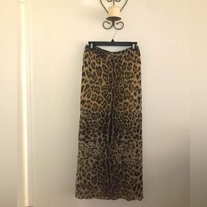 Sheer Leopard Print Long Skirt - SIZE S/M